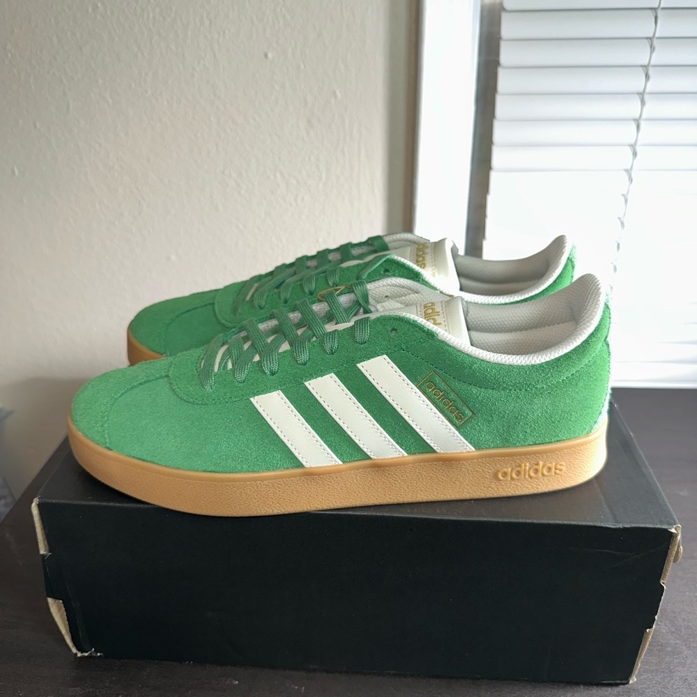 adidas Green Suede Sneakers with Gum Sole